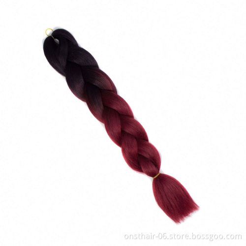 Synthetic hair Braids Ombre Braiding Hair Extension Box Hair Pink Purple Yellow Golden Colors Crochet braids K anekalon